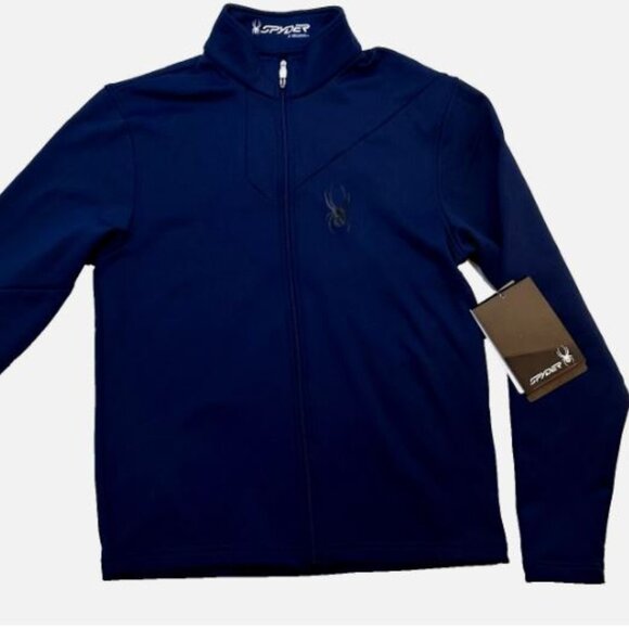 Spyder Boundary T-Neck Men's Jacket Full Zip Size Small Dark Blue New - Picture 1 of 9